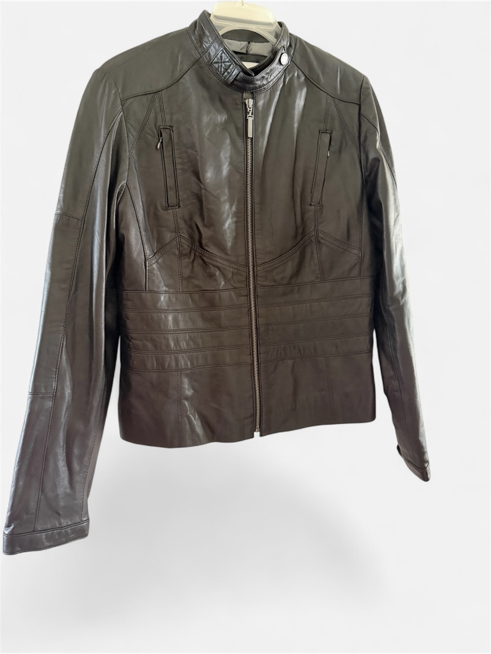 Calvin Klein Black Leather Zip Jacket
